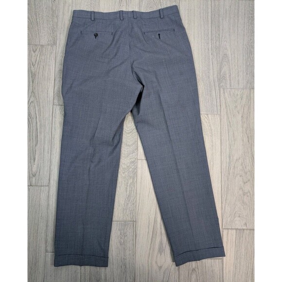 Ralph Lauren Men Gray Pleated Cuffed Dress Pants Size 38x32 Wool Blend Preppy137 - Picture 2 of 5